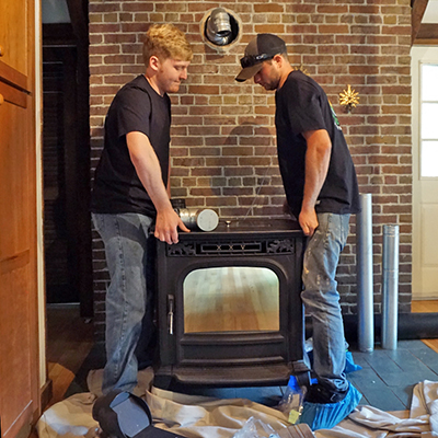wood burning stove install in antrim nh