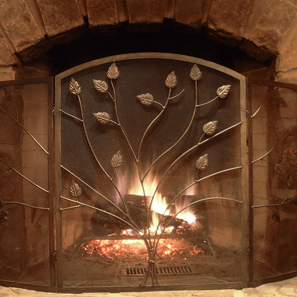 beautiful mesh fireplace screen 