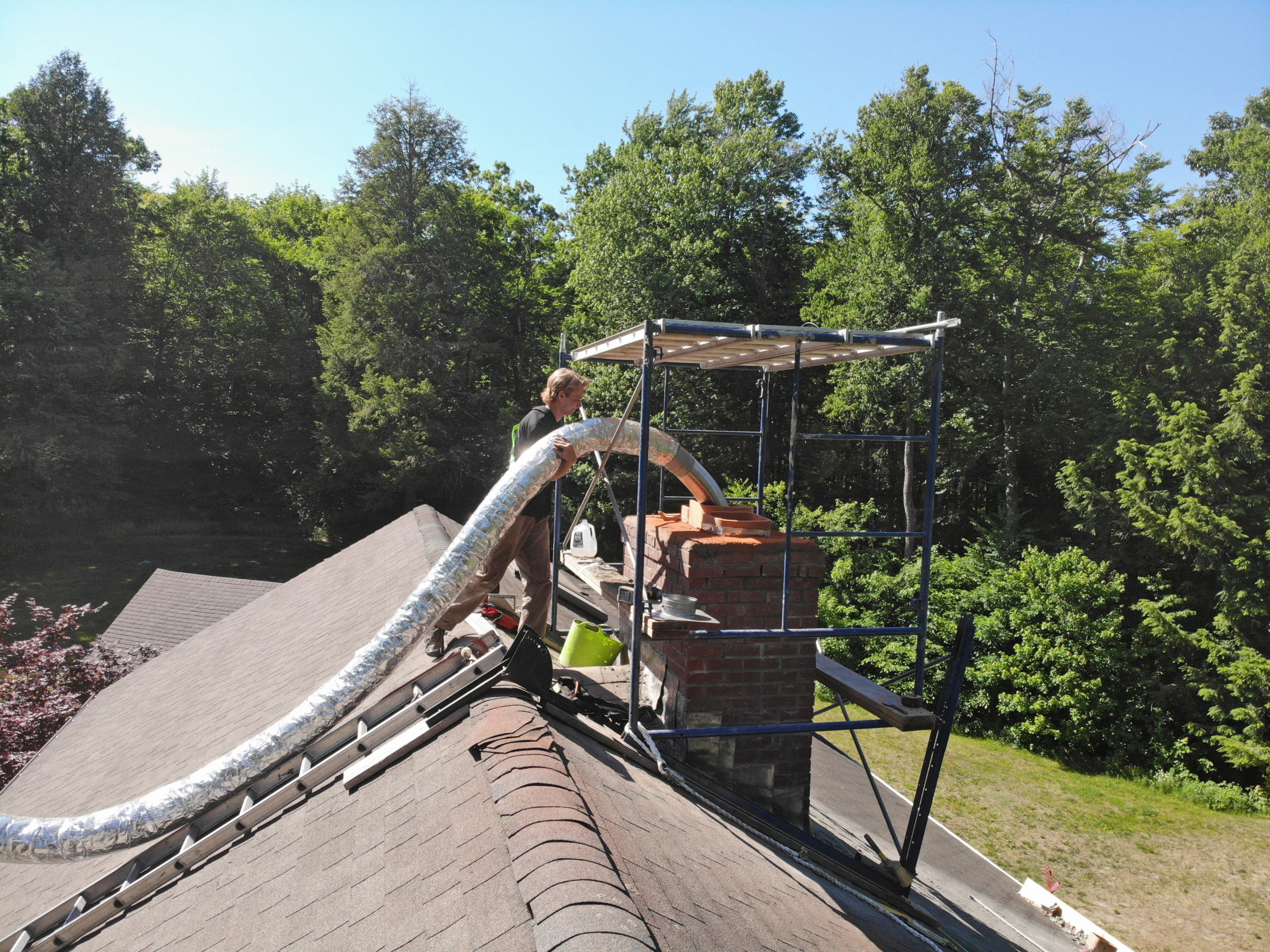 What is the long, steel tubing I saw being installed in my neighbor’s chimney?