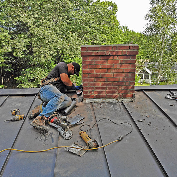 Chimney damaged in Nashua, NH